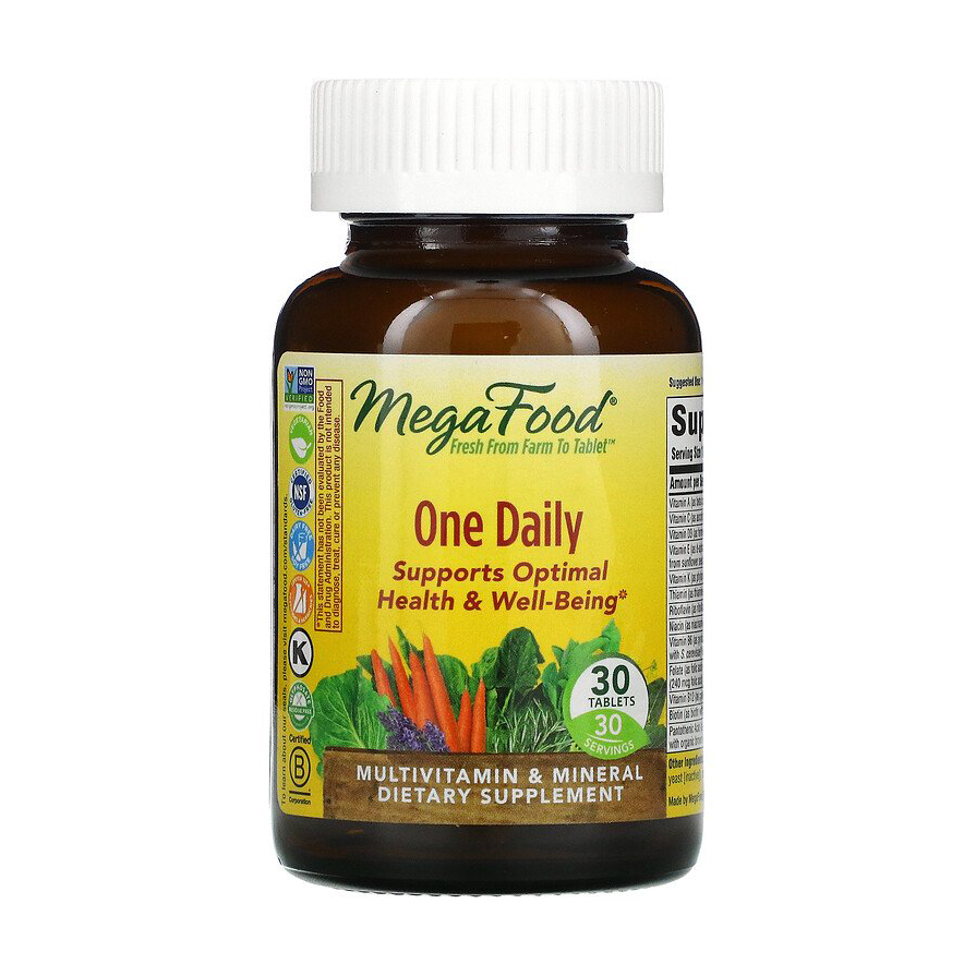 Мультивітаміни та мінерали MegaFood One Daily Multivitamin &amp; Mineral, 30 таблеток